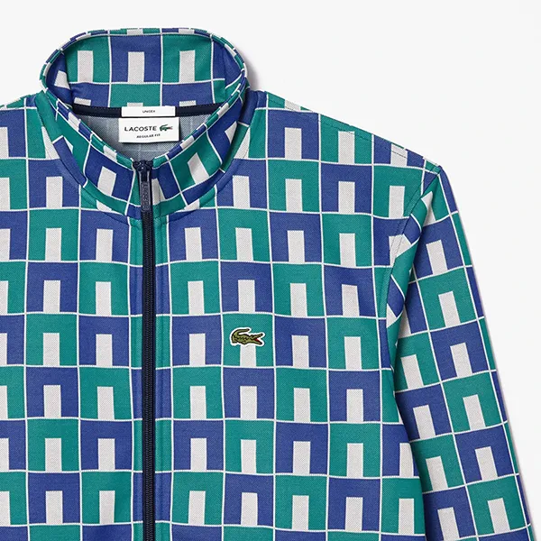 Áo Khoác Lacoste Robert George Jacquard Motif Zipped Sweatshirt SH8646 IS8 Màu Xanh Size XXS