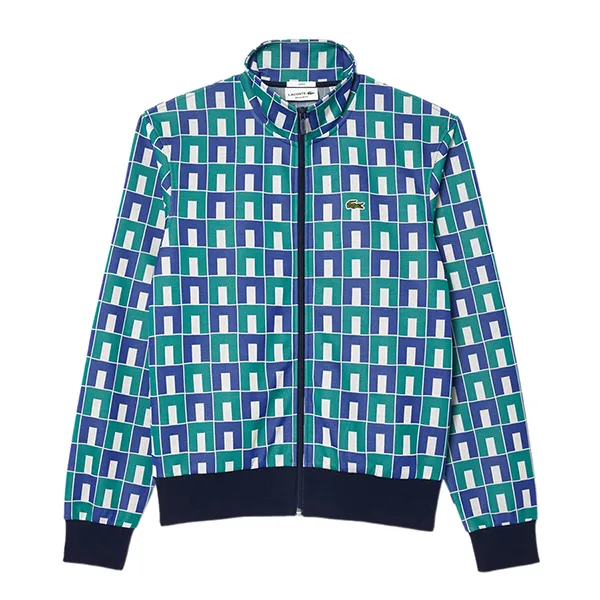 Áo Khoác Lacoste Robert George Jacquard Motif Zipped Sweatshirt SH8646 IS8 Màu Xanh Size XXS