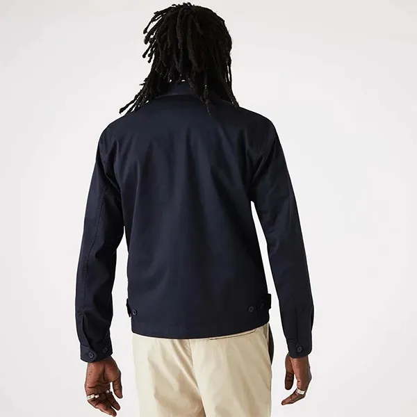 Áo Khoác Lacoste Short Zippered Organic Cotton Gabardine Jacket BH2591 - 166 Màu Xanh Navy Size 50
