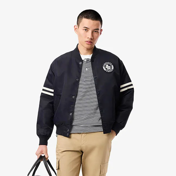 Áo Khoác Nam Lacoste Padded Water Repellent Bomber Jacket BH3441 51 HDE Màu Xanh Đen Size XS