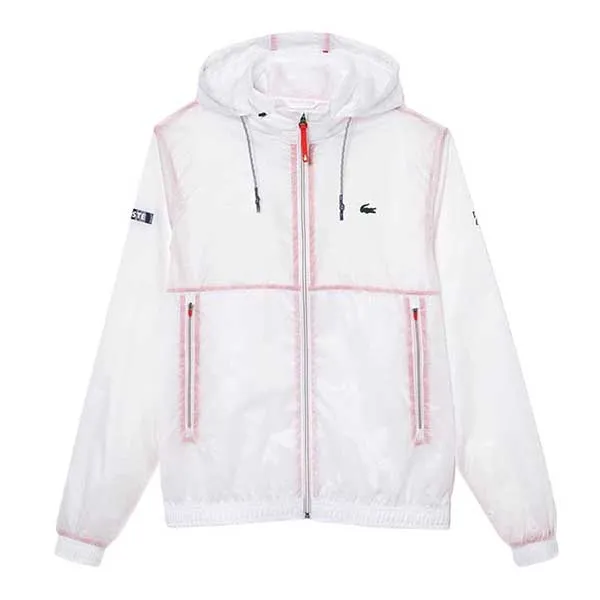 Áo Khoác Nam Lacoste Tennis x Novak Djokovic Zip Jacket BH5043 001 Màu Trắng Size 50