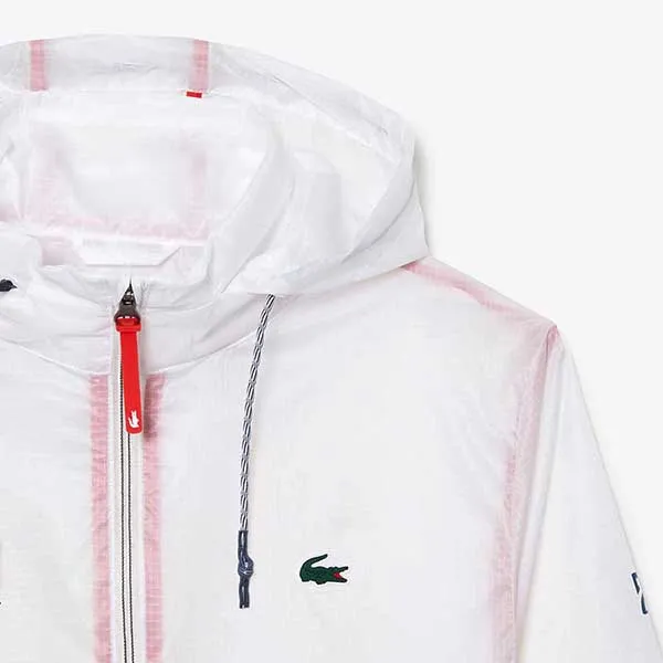 Áo Khoác Nam Lacoste Tennis x Novak Djokovic Zip Jacket BH5043 001 Màu Trắng Size 50