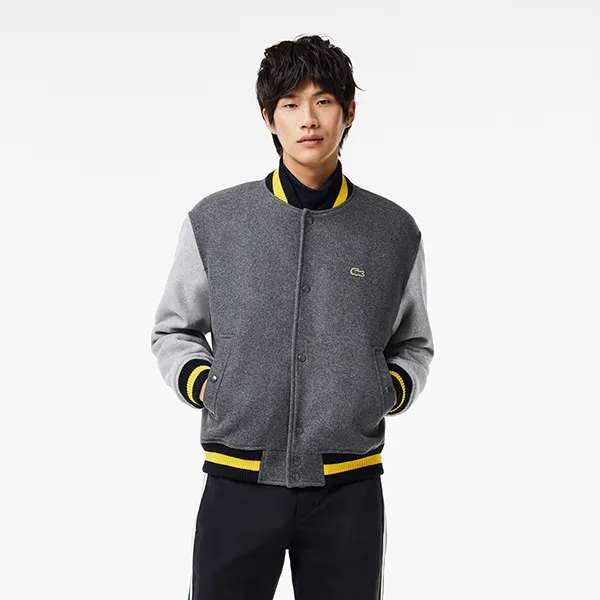 Áo Khoác Nam Lacoste Varsity BH0562_QIV Màu Xám
