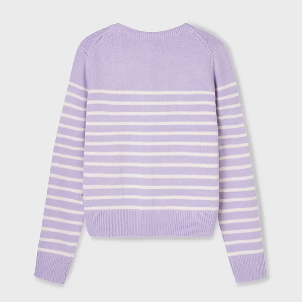 Áo Len Nữ WHOAU Steve R-neck Cardigan Màu Tím Size S