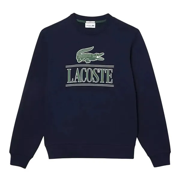 Áo Nỉ Sweater Lacoste Cotton Fleece Branded Sweatshirt SH1228 166 Màu Xanh Navy Size XS