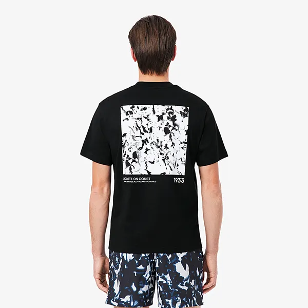 Áo Phông Nam Lacoste Men's Print Motif Jersey T-Shirt TH9880 51 031 Màu Đen Size 3