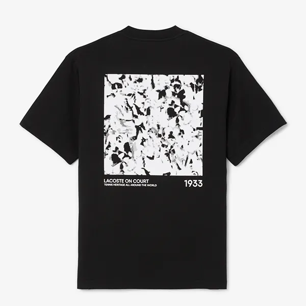 Áo Phông Nam Lacoste Men's Print Motif Jersey T-Shirt TH9880 51 031 Màu Đen Size 3