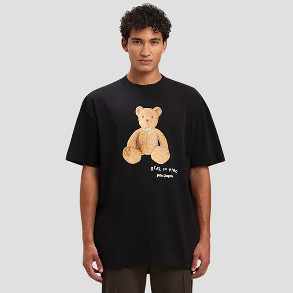 Áo Phông Nam Palm Angels Bear In Mind 'Black' PMAA001S25JER0051060 Tshirt Màu Đen Size XS