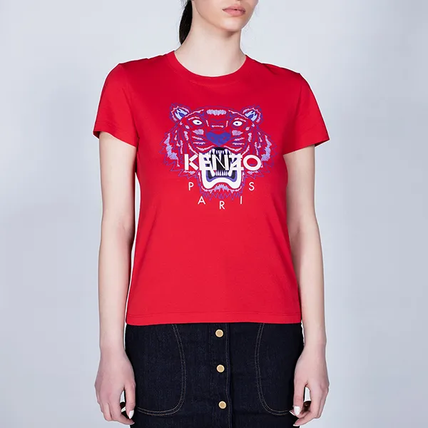 Áo Phông Nữ Kenzo Tiger Head Print Tshirt FA52TS7214YB-999 Màu Đỏ Size XS