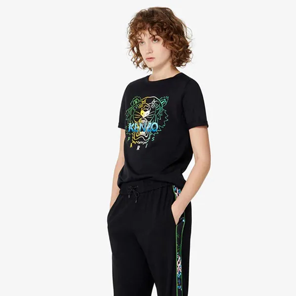 Áo Phông Nữ Kenzo TShirt Regular Fit FA52TS8264YH 99 Màu Đen Size XS