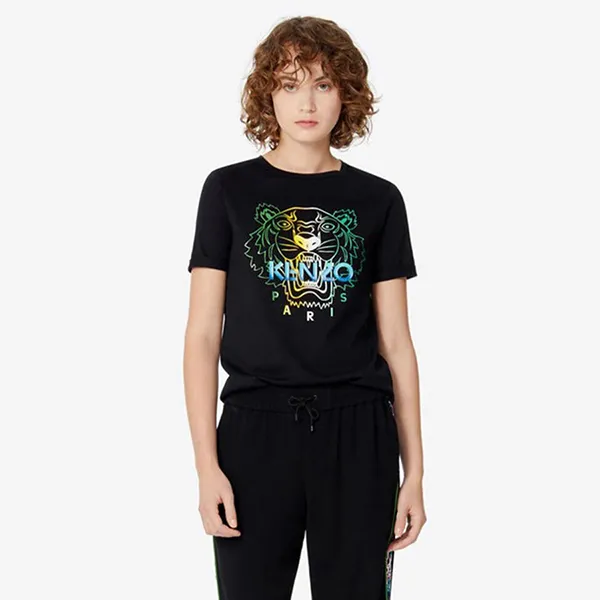 Áo Phông Nữ Kenzo TShirt Regular Fit FA52TS8264YH 99 Màu Đen Size XS