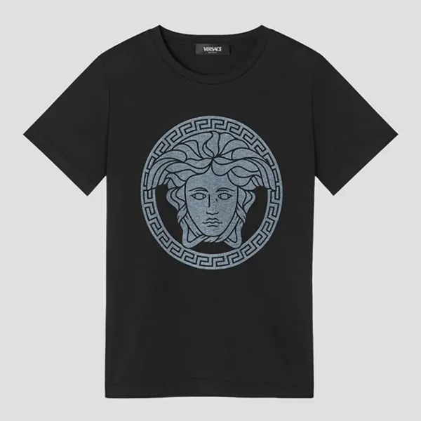 Áo Phông Versace Medusa Printed Cotton In Black Tshirt 1018342 1A12978 2B200 Màu Đen Size 14Y