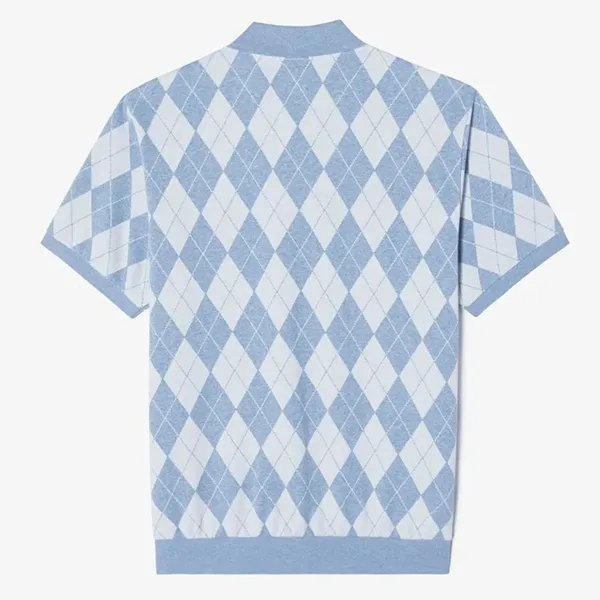 Áo Polo Nam Lacoste Argyle Short Sleeve Polo PH088E-54N HBP Màu Xanh Kẻ Size 5