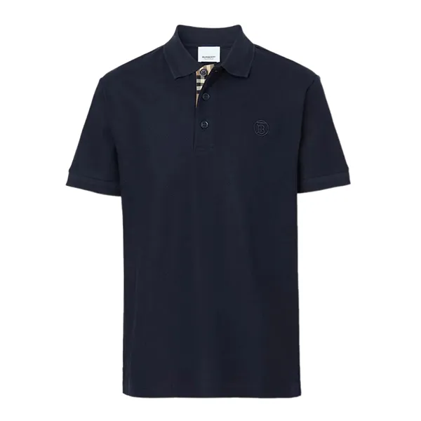 Áo Polo Nam Burberry Cotton Piqué Polo Shirt Màu Xanh Navy Size XS