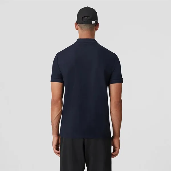 Áo Polo Nam Burberry Cotton Piqué Polo Shirt Màu Xanh Navy Size XS