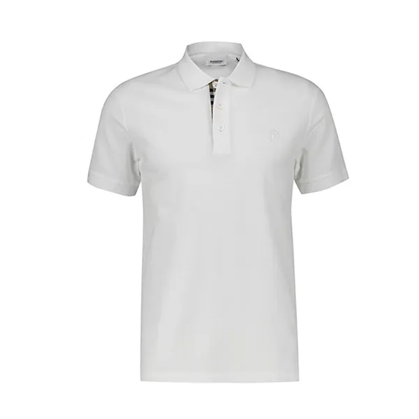 Áo Polo Nam Burberry White With TB Logo Embroidered Màu Trắng Size XS