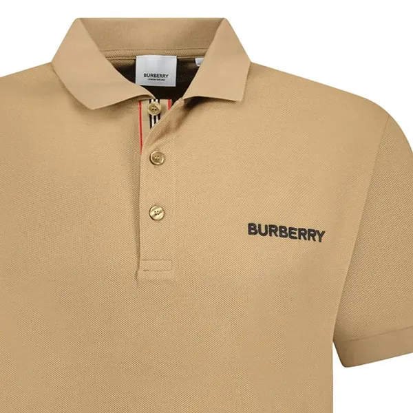 Áo Polo Nam Burberry With Logo Embroidered 8084438 Màu Be Size S