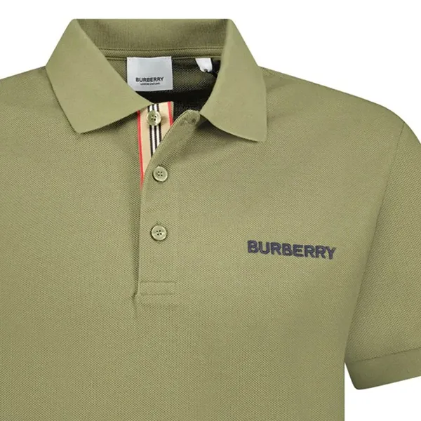 Áo Polo Nam Burberry With Logo Embroidered 8084439 Màu Xanh Rêu Size XS