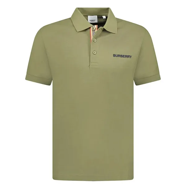 Áo Polo Nam Burberry With Logo Embroidered 8084439 Màu Xanh Rêu Size XS