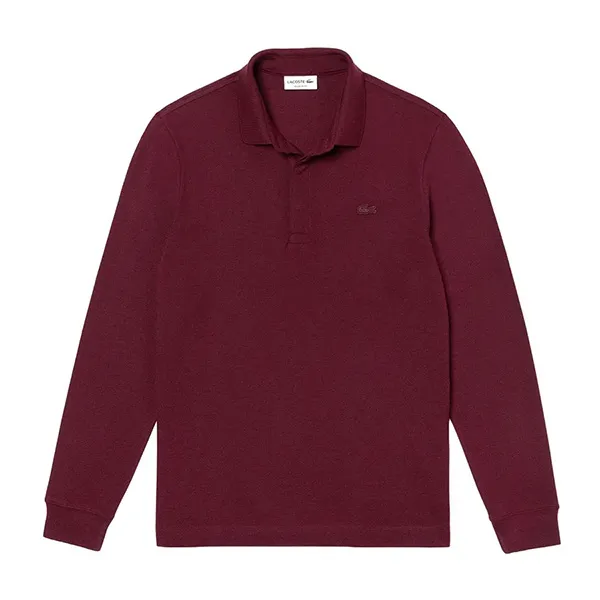 Áo Polo Nam Dài Tay Lacoste Smart Paris Long Sleeve Stretch Cotton Polo Shirt PH2481 SXL Màu Đỏ Đô