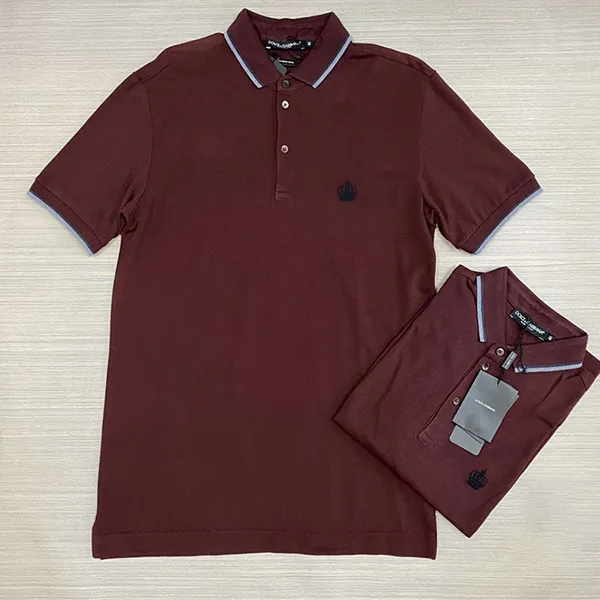 Áo Polo Nam Dolce & Gabbana D&G Logo G8GI2T G7HPO M5039 Màu Đỏ Mận Size 44