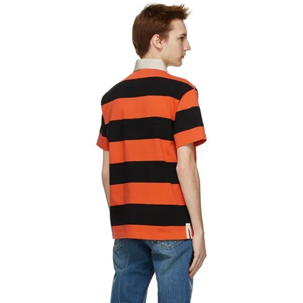 Áo Polo Nam Gucci Orange Striped 211451M212010 Màu Cam Đen Size XS
