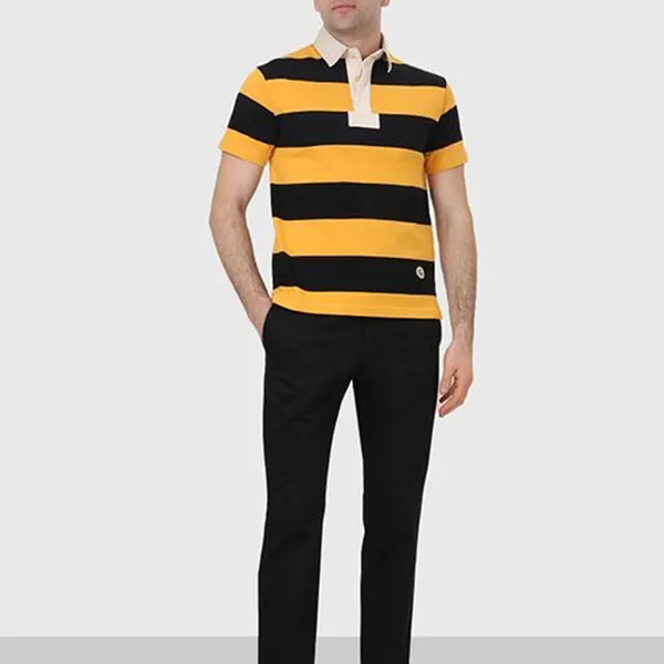 Áo Polo Nam Gucci Striped Shirt In Yellow And Black Màu Vàng Đen Size XS