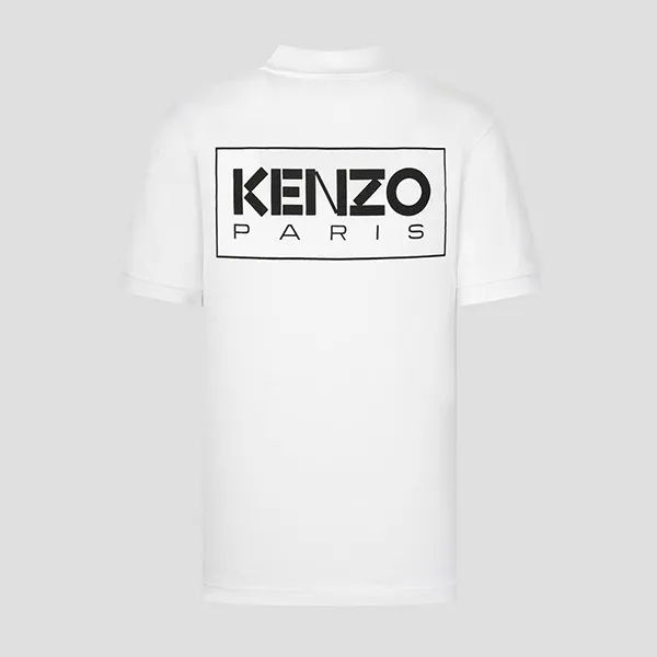 Áo Polo Nam Kenzo Paris Classic Logo FC65PO0034PU 01B Màu Trắng Size M