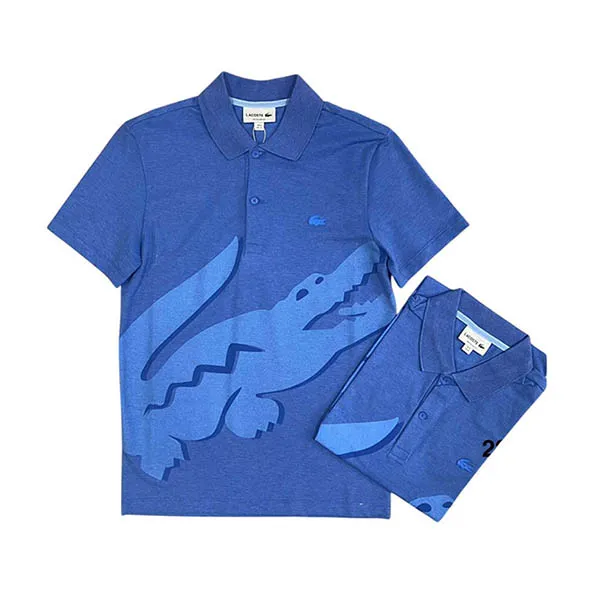 Áo Polo Nam Lacoste Acoste Regular Fit Stretch Organic Cotton Blue Màu Xanh Size 2