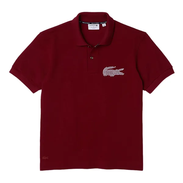Áo Polo Nam Lacoste Made In France Classic Fit Organic Cotton Polo PH2676-51 P41 Màu Đỏ Bordeaux Size 2