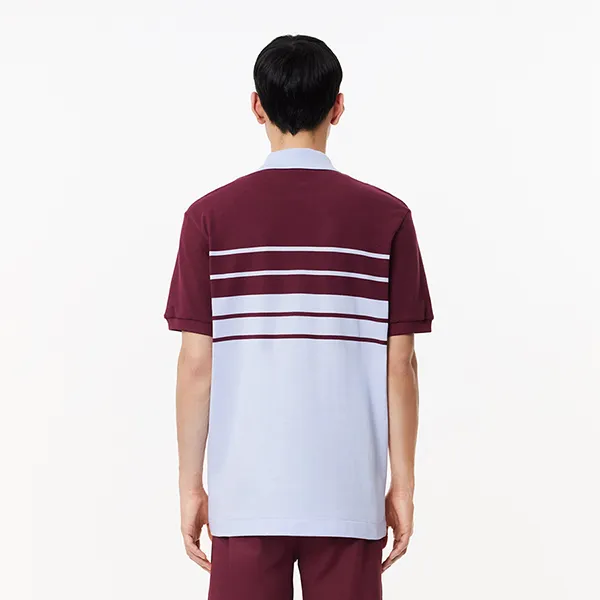 Áo Polo Nam Lacoste Men's Classic Fit Made In France PH8135 IT6 Màu Xanh Phối Đỏ Size 4