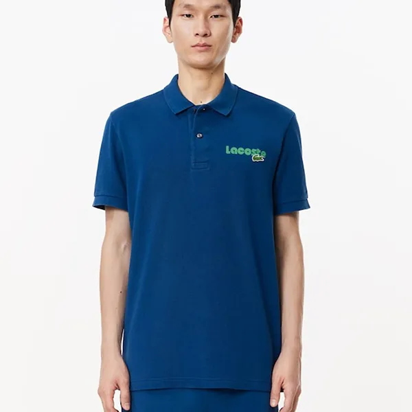 Áo Polo Nam Lacoste Men's Regular Fit L.12.12 Washed Effect Men PH7426-HBM Màu Xanh Blue Size 2