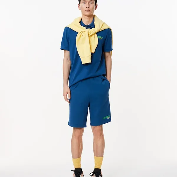 Áo Polo Nam Lacoste Men's Regular Fit L.12.12 Washed Effect Men PH7426-HBM Màu Xanh Blue Size 2
