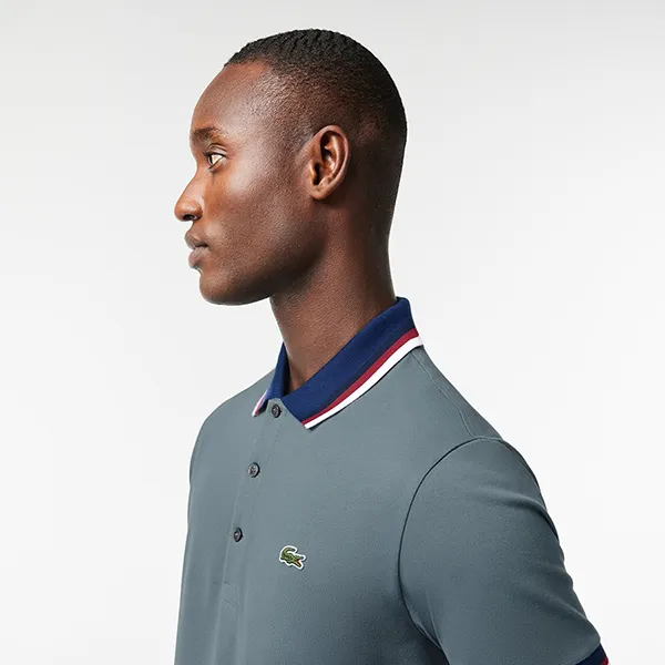 Áo Polo Nam Lacoste Men's Regular Fit Stretch Cotton Piqué PH3461-7EB Màu Xám Size 4