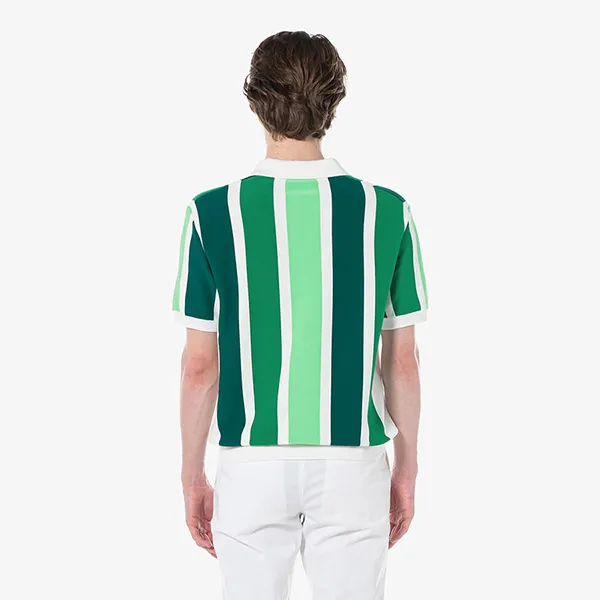 Áo Polo Nam Lacoste Men's Striped Short Sleeve AH700E 132 Màu Trắng Phối Xanh Green Size 4