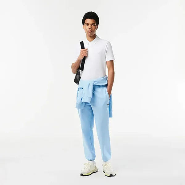 Áo Polo Nam Lacoste Paris Polo Shirt Regular Fit Stretch Cotton Piqué PH5522 51 001 Màu Trắng Size 4