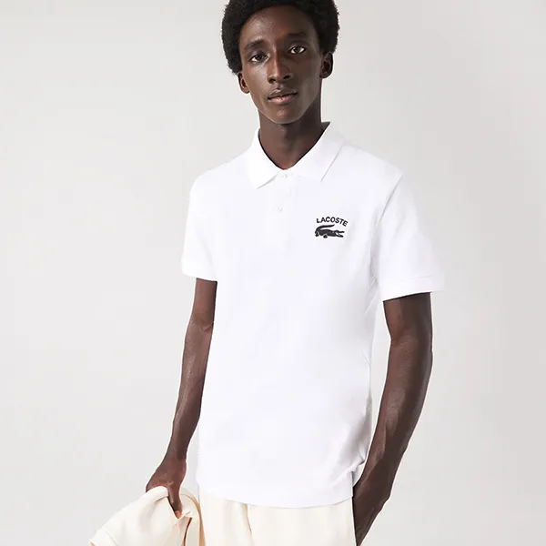 Áo Polo Nam Lacoste Regular Fit Branded Stretch PH9535 00 001 Màu Trắng Size 4