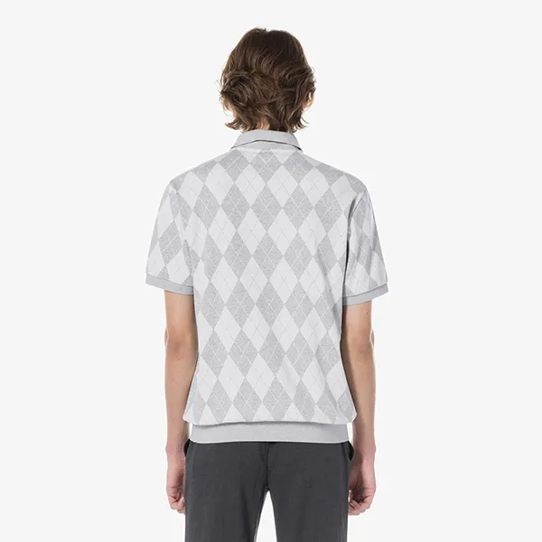 Áo Polo Nam Lacoste Regular Fit PH088E CCA Màu Xám Kẻ Size 4