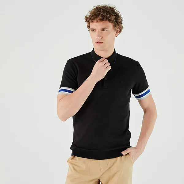 Áo Polo Nam Lacoste Regular Fit Shirt PH0260-60S Black Màu Đen Size 4