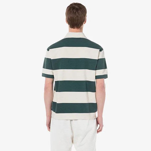 Áo Polo Nam Lacoste Relaxed Fit PH3112 YZP Màu Xanh Phối Trắng Size 3