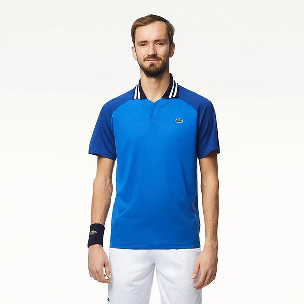 Áo Polo Nam Lacoste Tennis x Daniil Medvedev DH7381 54G ISS Màu Xanh Blue Size 4
