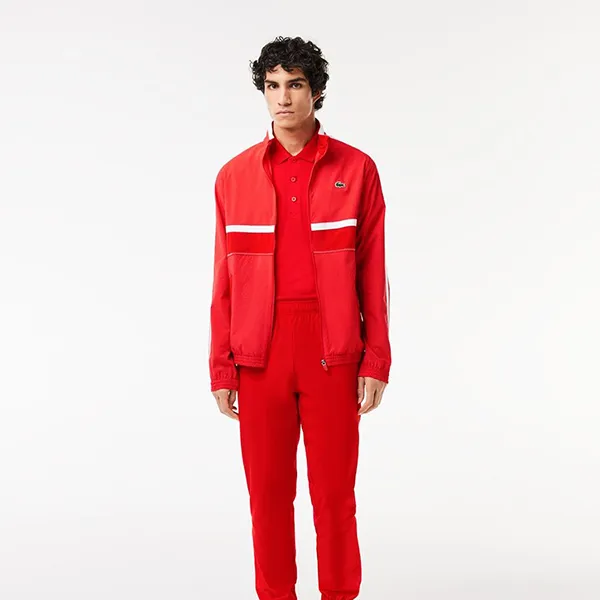 Áo Polo Nam Lacoste Tennis X Novak Djokovic Fan Edition Straight Fit DH7330 F8M Màu Đỏ Size 4