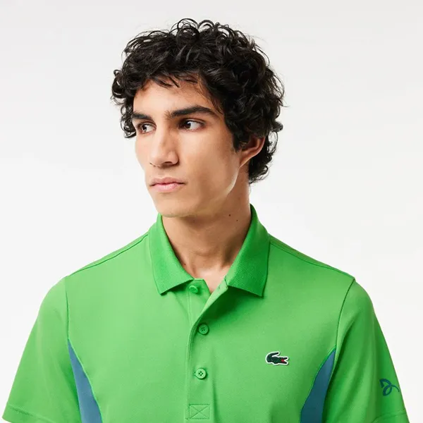 Áo Polo Nam Lacoste Tennis x Novak Djokovic Fan Shirt DH7330 IXU Màu Xanh Lá Size 3