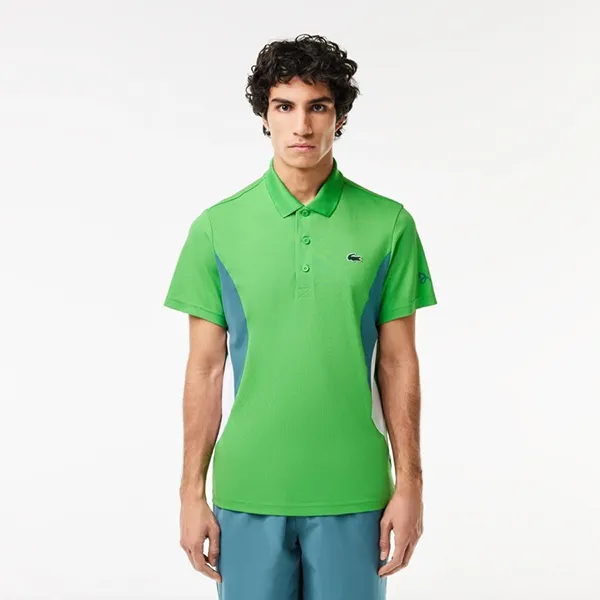 Áo Polo Nam Lacoste Tennis x Novak Djokovic Fan Shirt DH7330 IXU Màu Xanh Lá Size 3