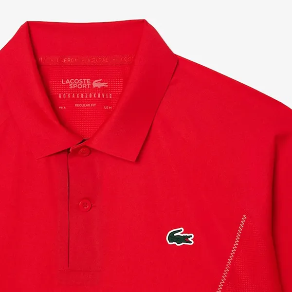 Áo Polo Nam Lacoste Ultra-Dry Lacoste Tennis x Novak Djokovic DH7311-52 F8M Màu Đỏ Size 5