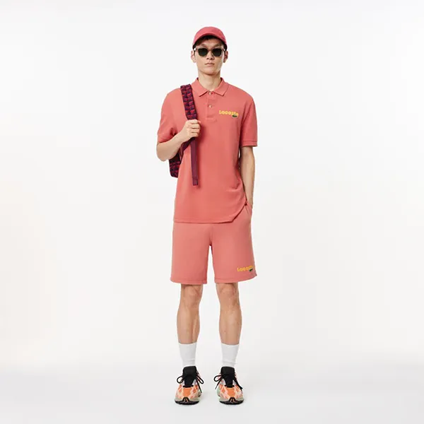 Áo Polo Nam Lacoste Washed Effect Cotton Piqué Regular PH7426 ZV9 Màu Đỏ Gạch Size 2