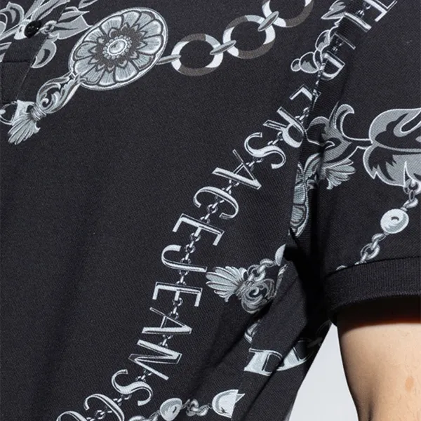Áo Polo Nam Versace Jeans Couture Black Shirt 75GAG6S0 Màu Đen Size S
