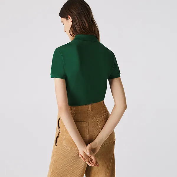 Áo Polo Nữ Lacoste L.12.D Slim Fit Stretch Mini Piqué PF5462 132 Màu Xanh Lá Size 34