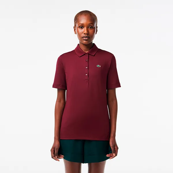 Áo Polo Nữ Lacoste PF5179 10 IV0 WS Stretch Short Golf Red Màu Đỏ Đô Size 34