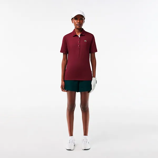 Áo Polo Nữ Lacoste PF5179 10 IV0 WS Stretch Short Golf Red Màu Đỏ Đô Size 34